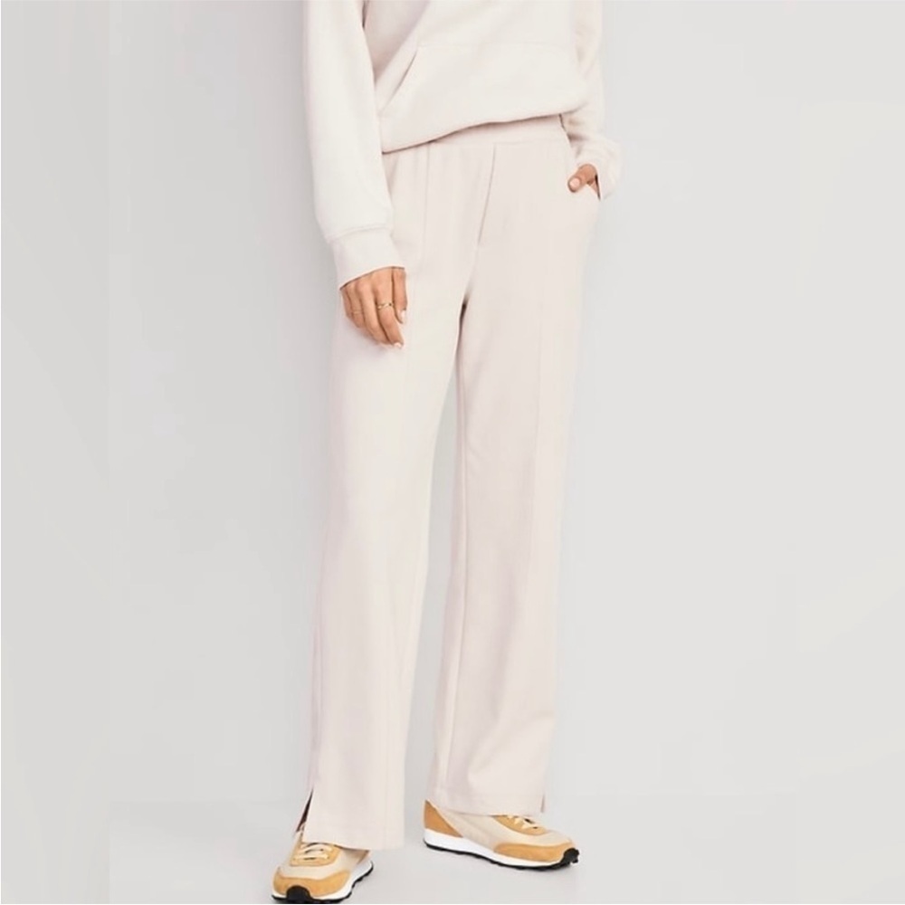 Nwt! Wish Bone High-Waisted Dynamic Fleece Wide-Leg Trouser Pants